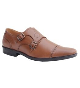 Brown Pure Leather Monk Shoes
